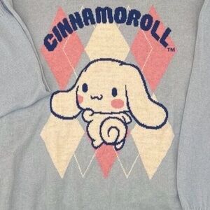 Sanrio Cinnamoroll Light Blue Argyle Crewneck Sweater